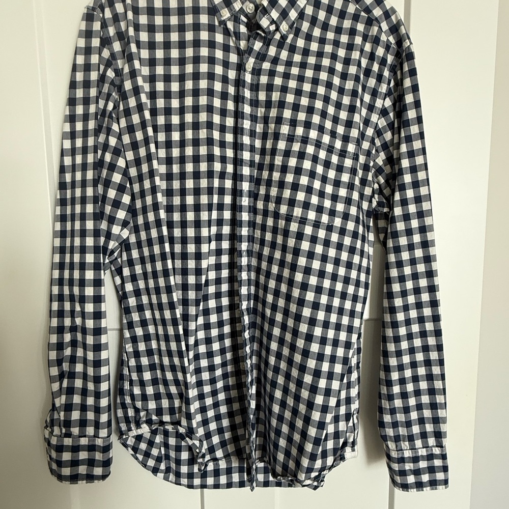 Classic Navy and White Checkered Shirt